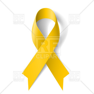 400x400 Yellow Awareness Ribbon On White Background Vector Image Vector
