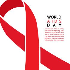 235x235 Aids Awareness Ribbon. World Aids Day Background. Vector Art