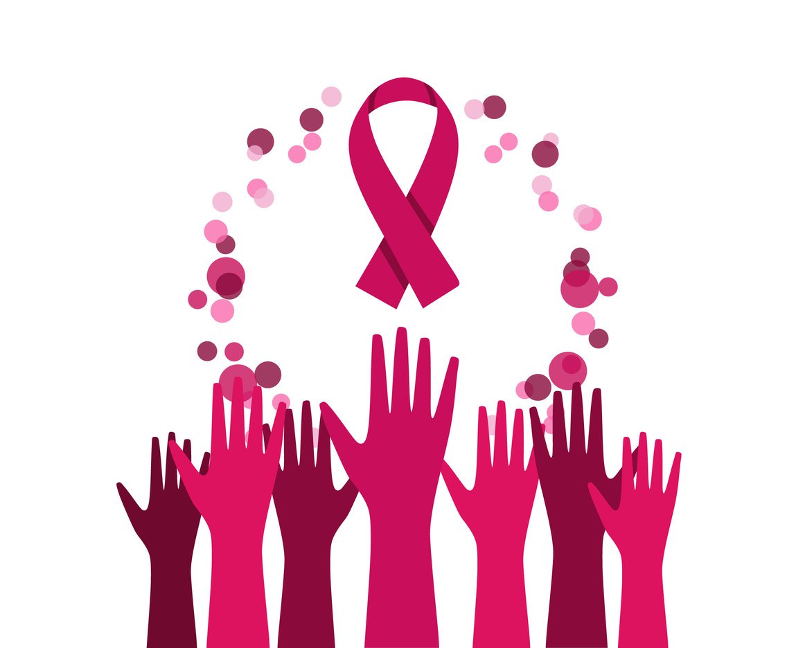 1136x936 Reaching Hands Breast Cancer Ribbon Vector Vector Art Amp Graphics