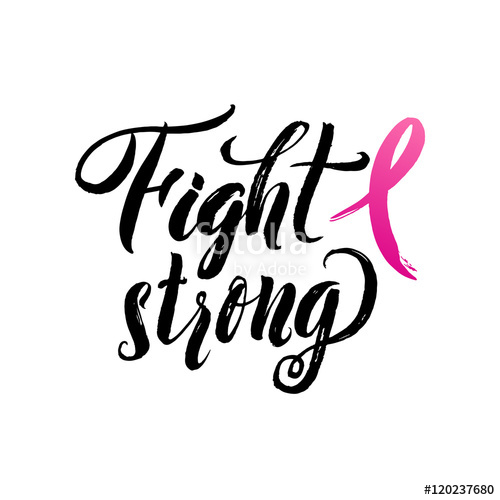 500x500 Vector Breast Cancer Awareness Calligraphy Poster Design. Stroke
