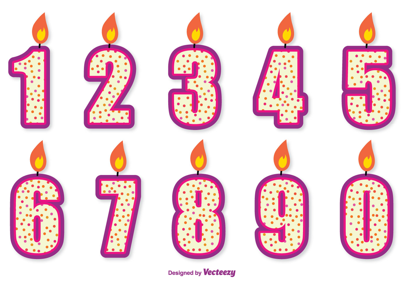 1400x980 Cute Birthday Number Candle Set