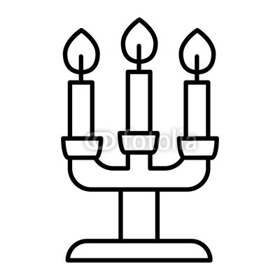 400x400 Candles Thin Line Icon. Candlestick Vector Illustration Isolated