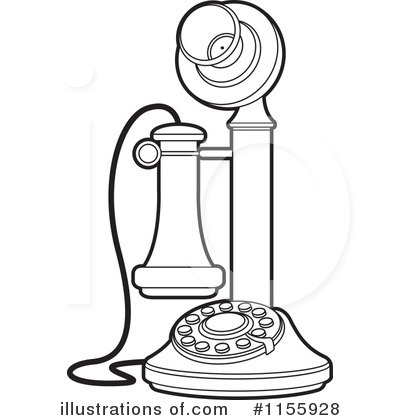400x420 Vector Clipart Of A Retro Candlestick Phone By Bestvector