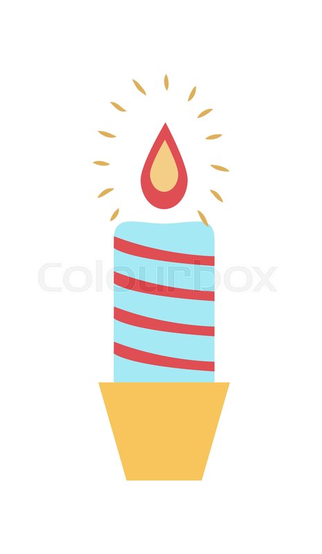 465x800 Burning Wav Candle In Candlestick Vector Illustration Isolated On
