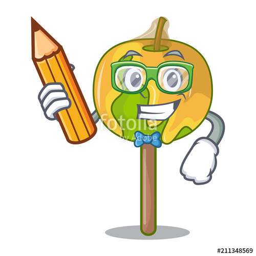 500x500 Student Candy Apple Character Cartoon Stock Image And Royalty
