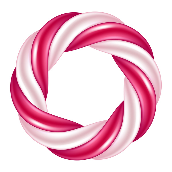 600x600 Round Candy Cane Vector Frame 03 Free Download