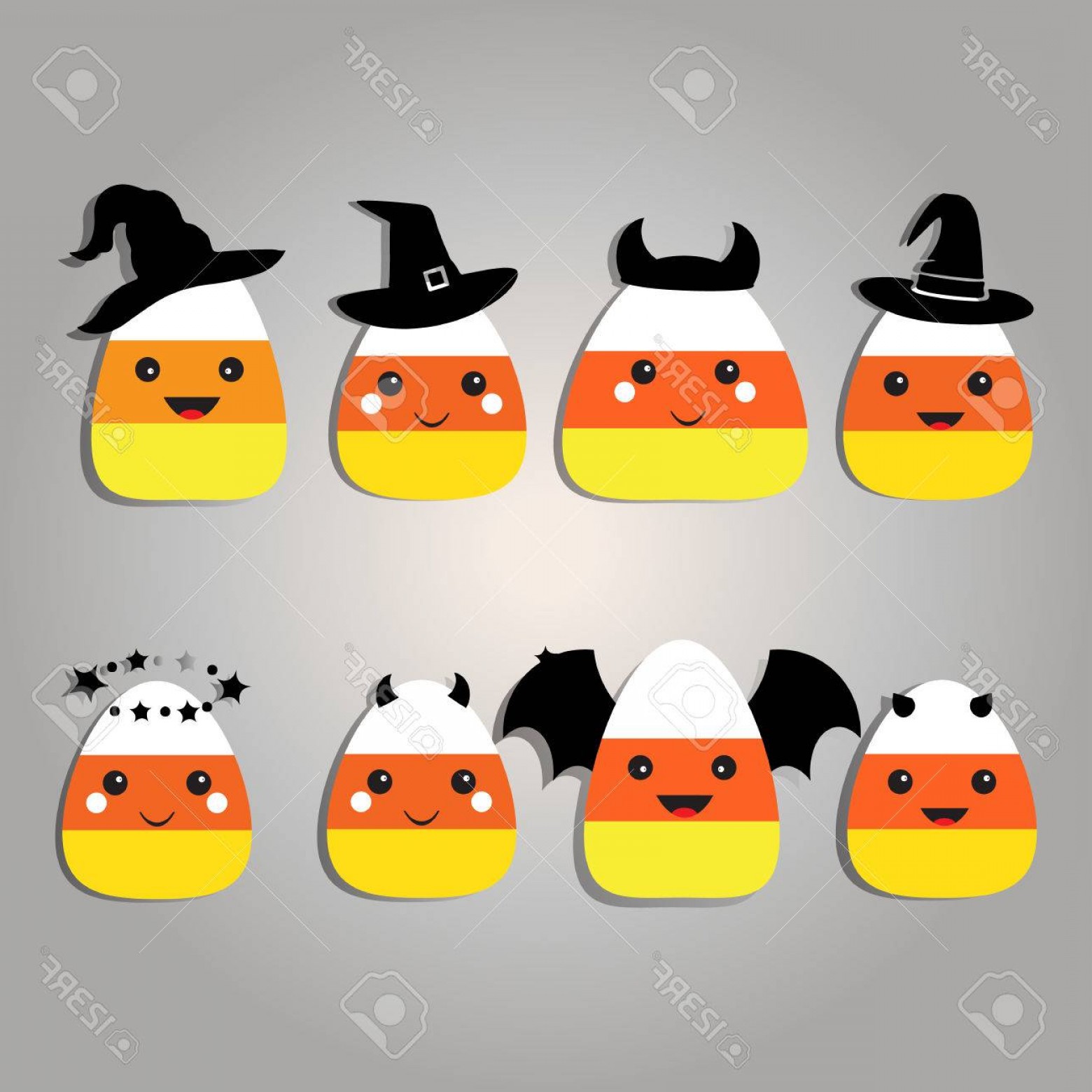 1560x1560 Photostock Vector Eight Different Cartoon Candy Corn Halloween