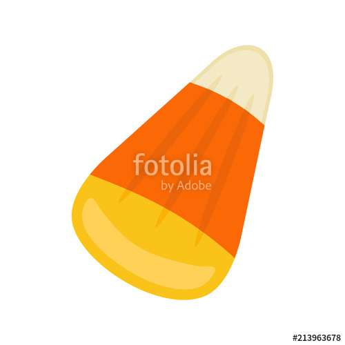 500x500 Sweet Candy Corn Isolated On White Background, Flat Style Vector