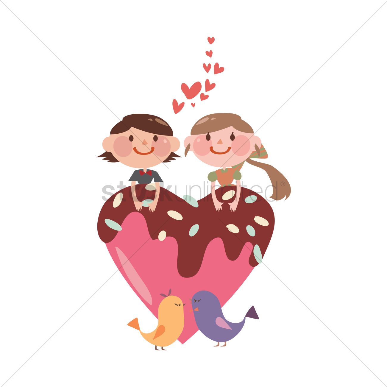 1300x1300 Couple On A Candy Heart Vector Image