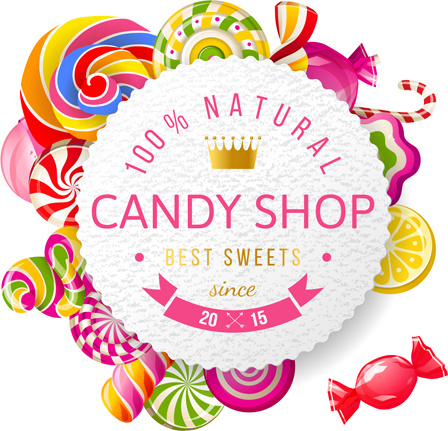 448x431 Candy With Sweets Vector Background Art Free Vector In