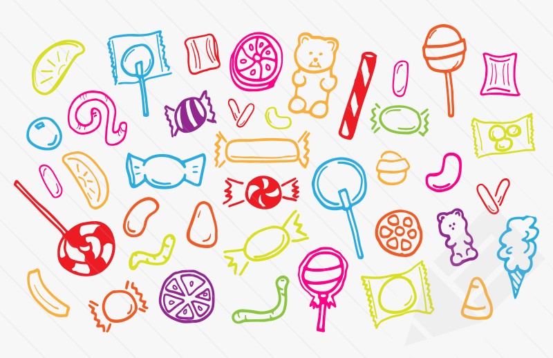 800x518 Vector Sweets Amp Candy Doodles