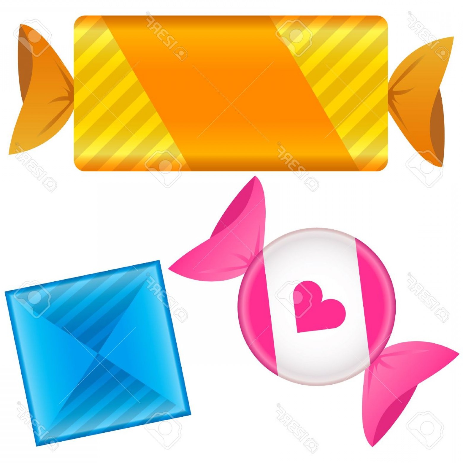 1560x1560 Photosoft Candy In Wrapper Vector Set Includes Bar And Circle