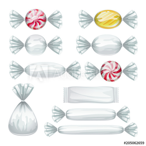 500x500 Set Of Candies In Transparent Wrappers.