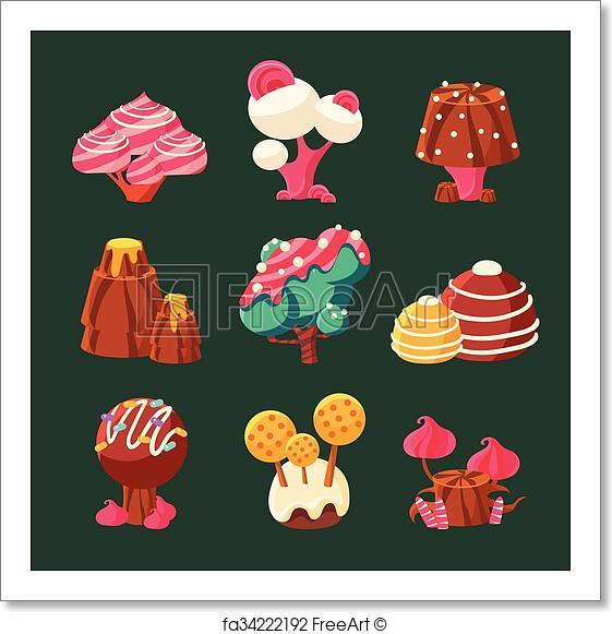561x581 Free Art Print Of Cartoon Sweet Candy Land. Vector Illustration