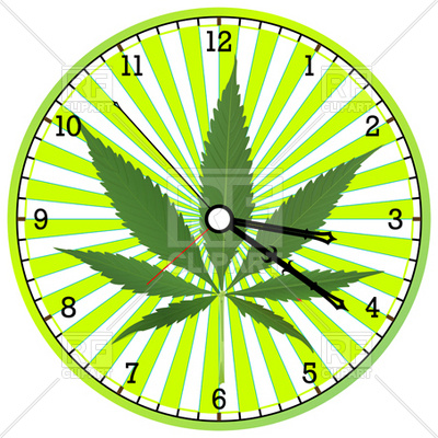 400x400 Wall Clock With Cannabis Leaf Vector Image Vector Artwork Of