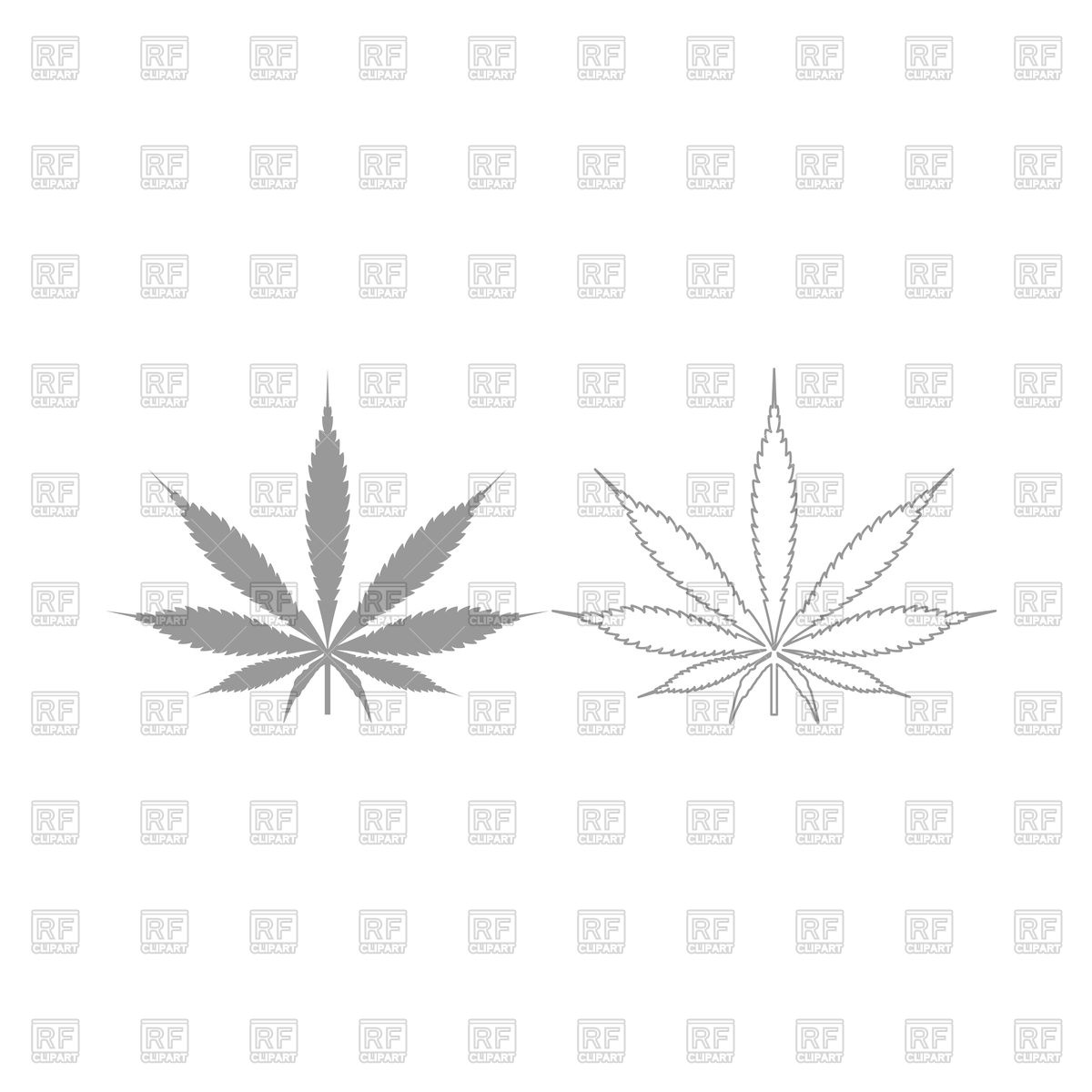 1200x1200 Cannabis Leaf Grey Set Icon Vector Image Vector Artwork Of