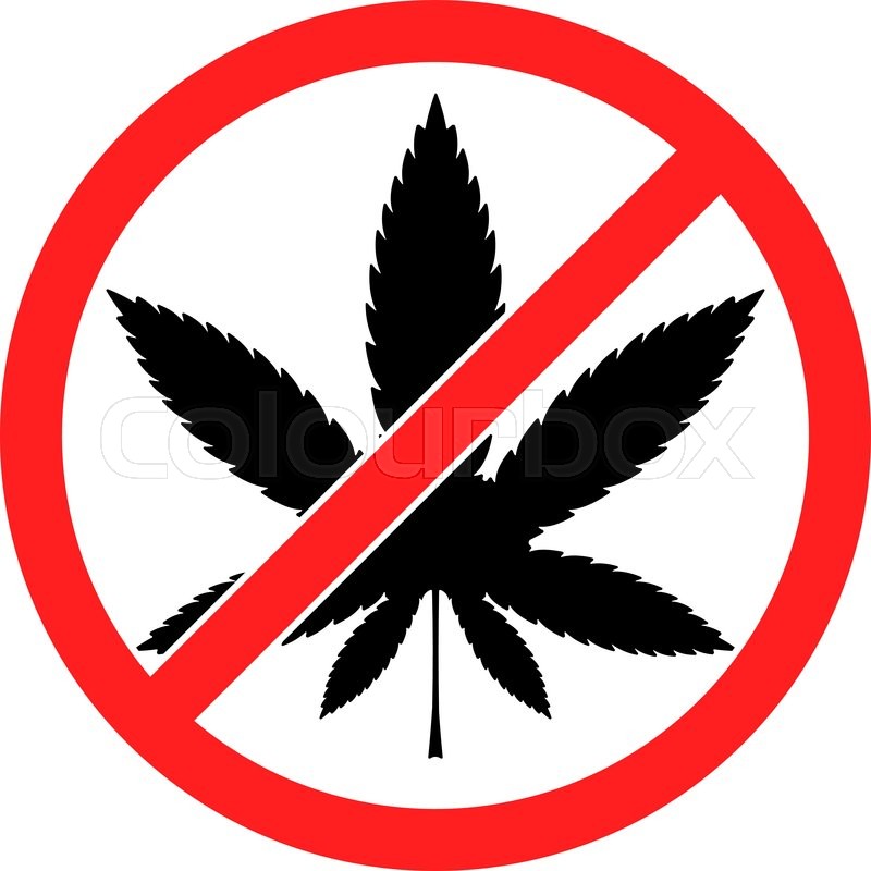 800x800 Prohibition Sign Icon No Cannabis Vector Illustration With A Leaf