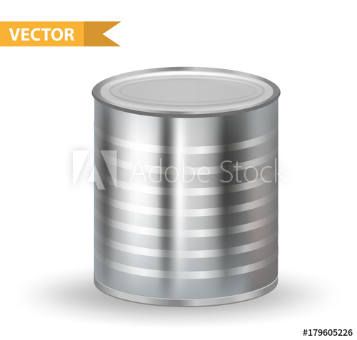 500x477 Realistic Metallic Tin Cans. 3d Tins Containers. Isolated On White