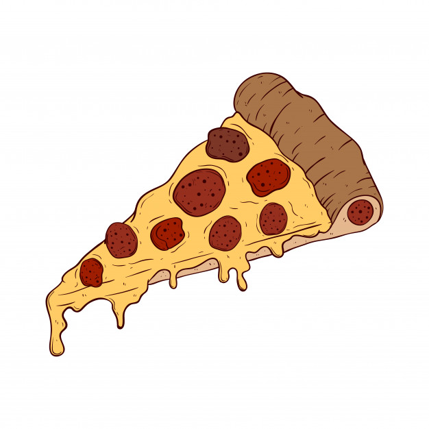 626x626 A Delicious Slice Pizza With Salami And Cheese On White Background