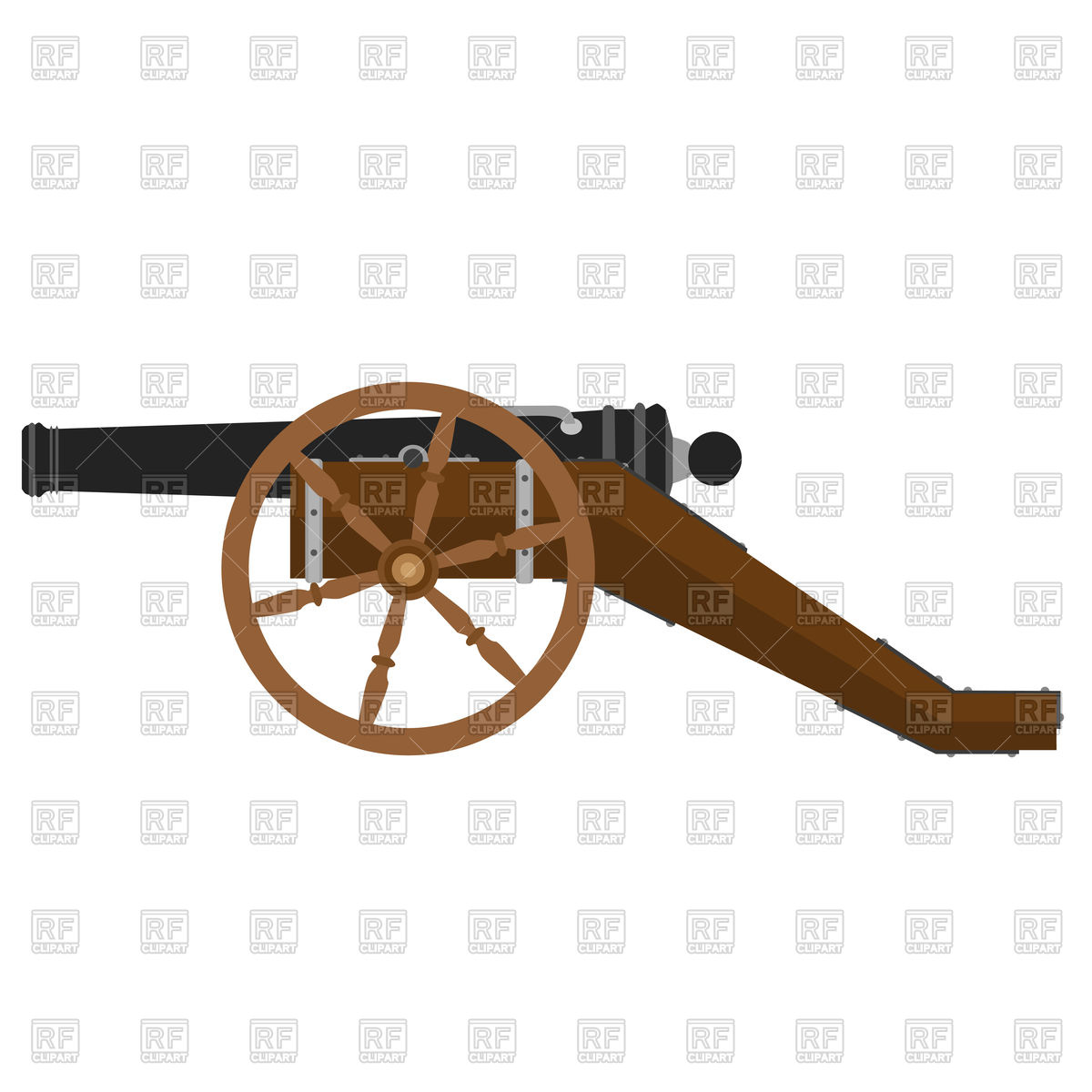 1200x1200 Military Cannon Illustration Flat Icon Vector Image Vector
