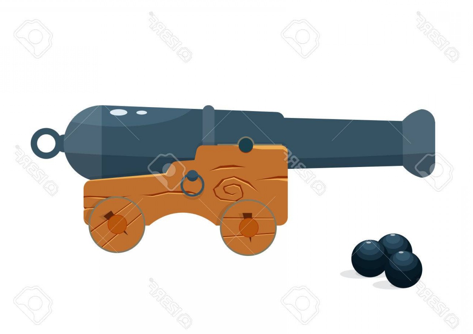 1560x1104 Photostock Vector Old Naval Cannon Vector Illustration Naval Gun