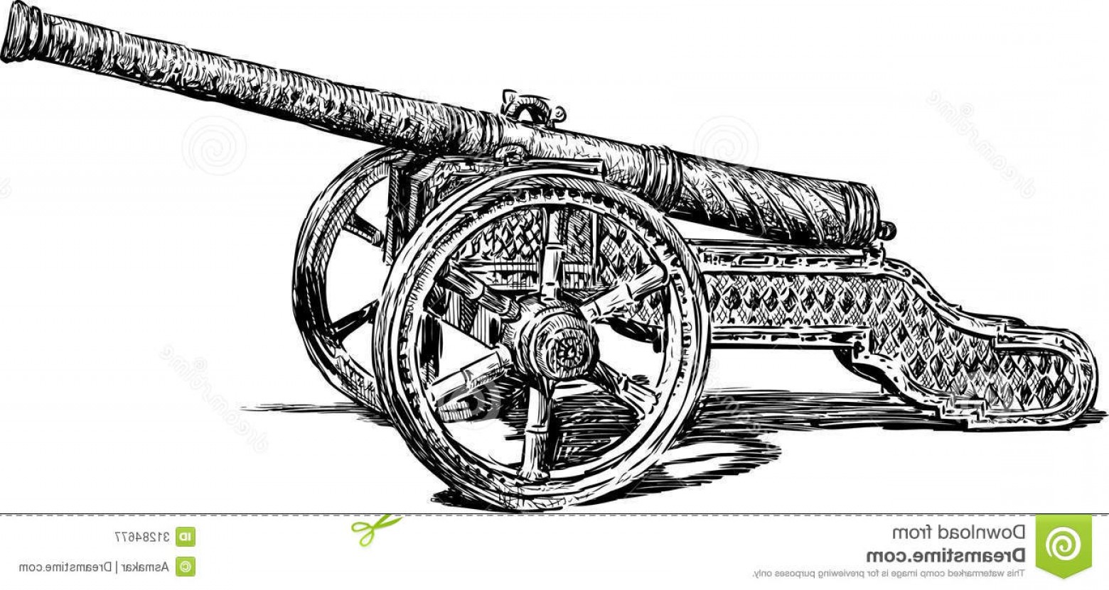 1560x831 Royalty Free Stock Photography Antique Cannon Vector Drawing
