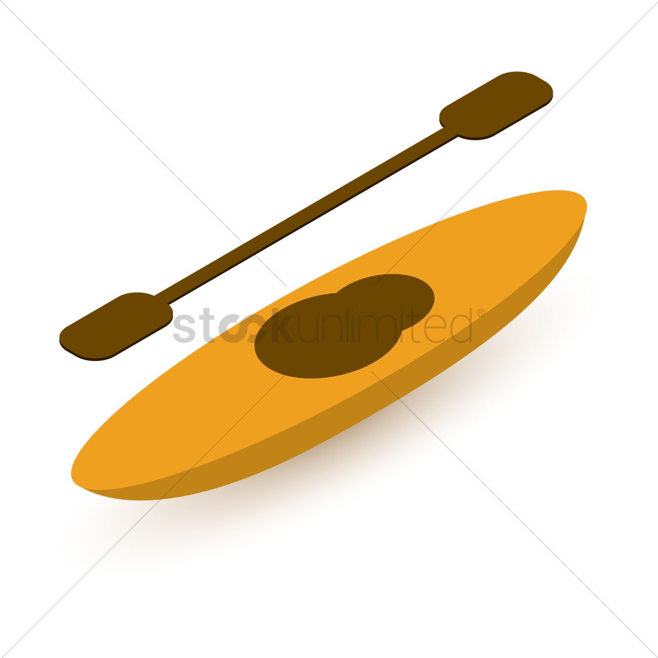1300x1300 Canoe With Paddle Vector Image