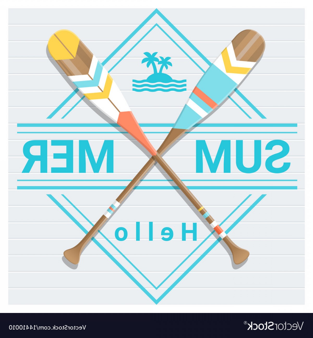 1200x1296 Hello Summer Background With Painted Canoe Paddle Vector Arenawp