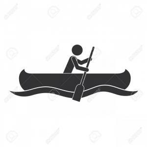300x300 Photostock Vector Kayak With Paddle Isolated On White Icon Rafting