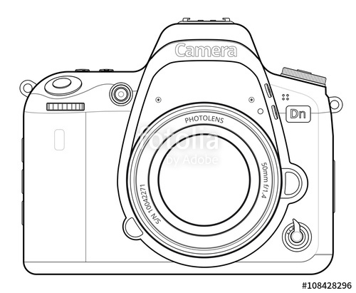 500x411 Dslr Camera Outline Stock Image And Royalty Free Vector Files On