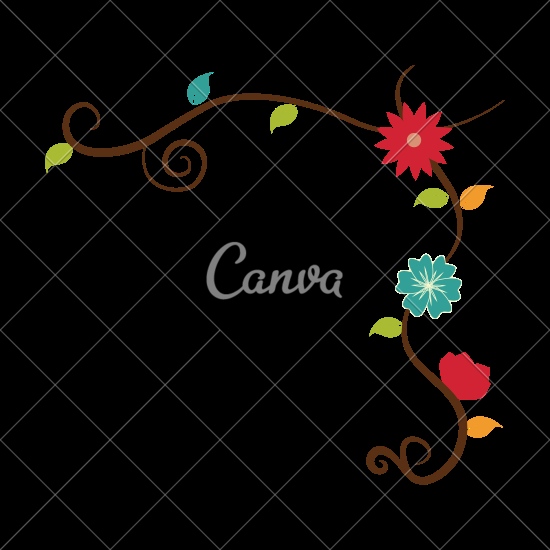 550x550 Flower Decoration Illustration Elegant Flower Decorative Border