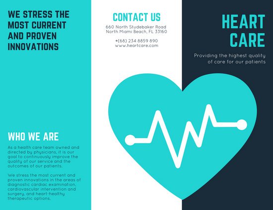 550x424 Turquoise Heart Vector Medical Brochure