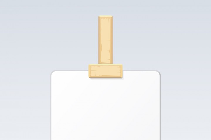 720x479 Easel, Painting Desk, Drawing Board With Blank White Canvas Vector