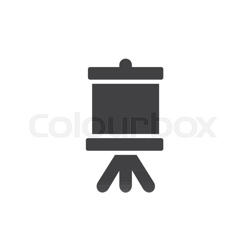 800x800 Easel With Canvas Icon Vector, Filled Flat Sign, Solid Pictogram