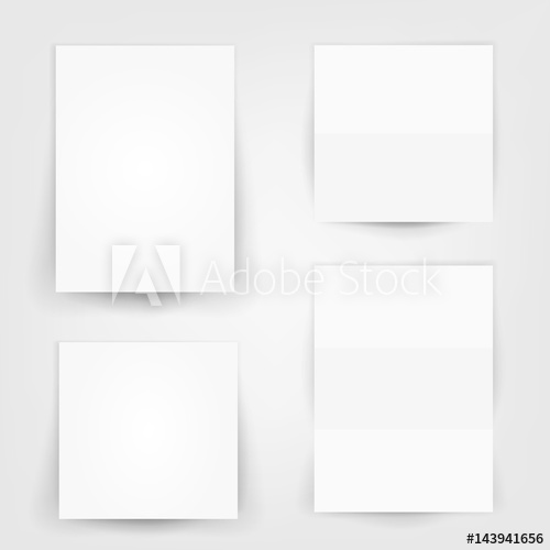 500x500 Blank White 3d Paper Canvas Vector. Posters Mock Ups. Presentation
