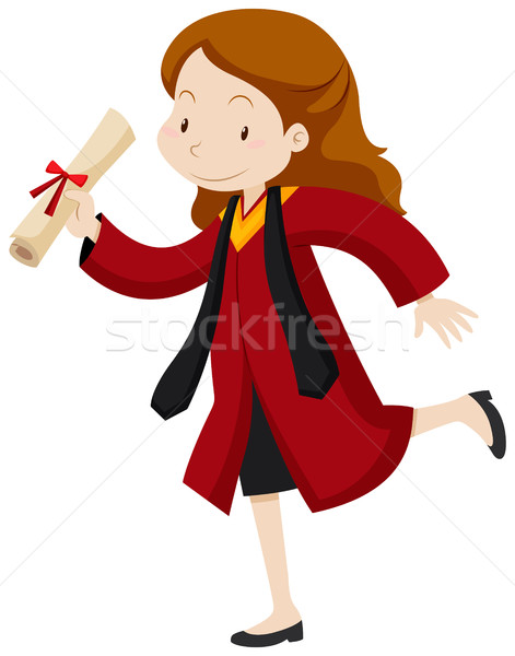 471x600 Woman In Red Graduation Gown Vector Illustration Daniel Cole