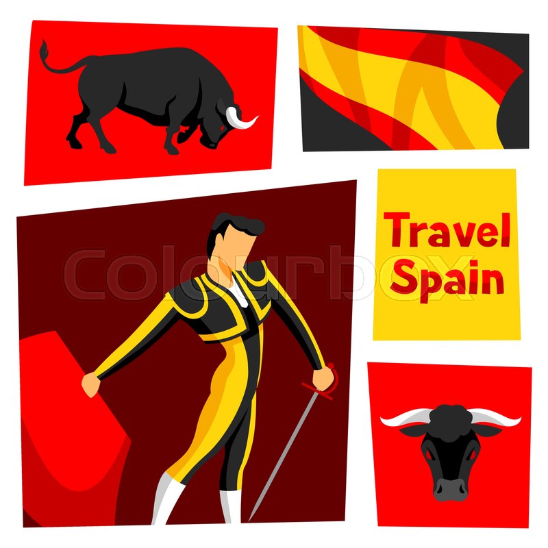 800x800 Traditional Spanish Corrida. Bull And Toreador With Sword And Red