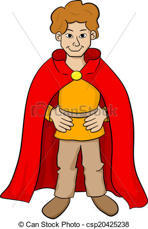 304x470 Vector Illustration Of A Squire With Red Cape.