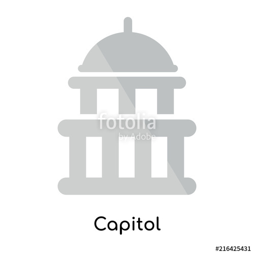 500x500 Capitol Icon Vector Sign And Symbol Isolated On White Background