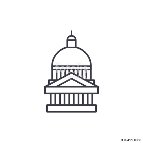 500x500 Capitol Linear Icon Concept. Capitol Line Vector Sign, Symbol