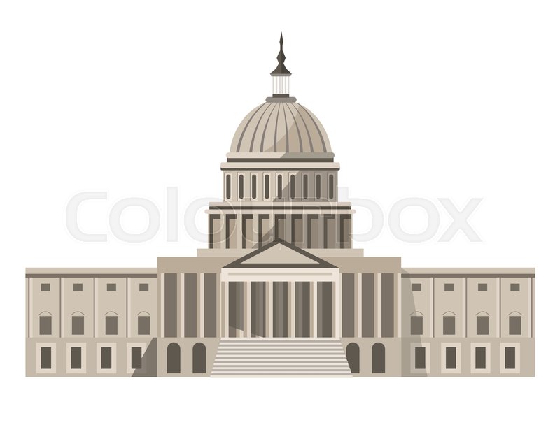 800x618 Famous United States Capitol With Rounded Roof And Sharp Spire On