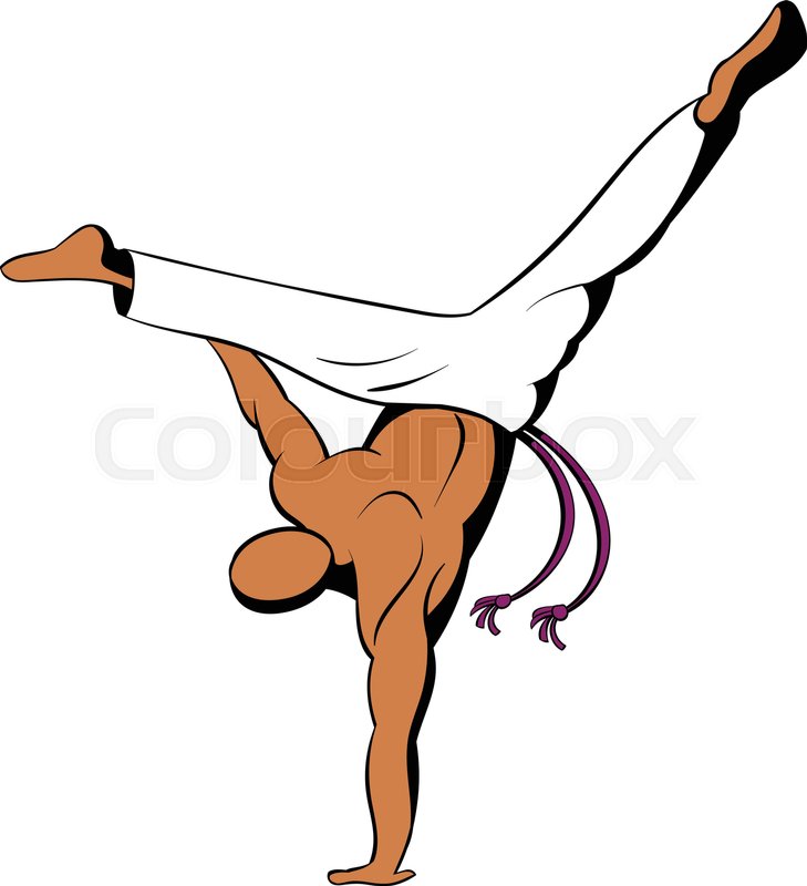 729x800 Capoeira Dancer Icon In Cartoon Style Isolated Vector Illustration
