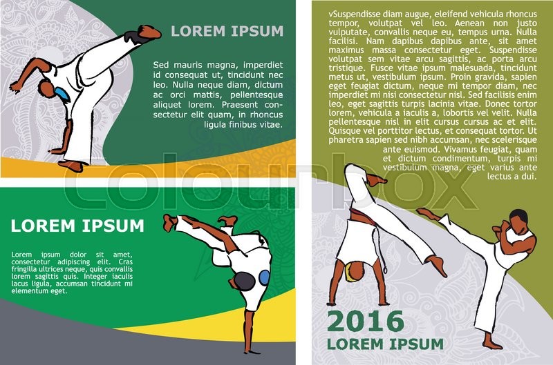 800x529 Capoeira Flyer Template. Vector Stock Illustration For Design