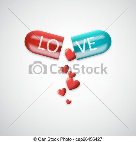 450x470 Love Capsule. Vector Illustration For Your Design.
