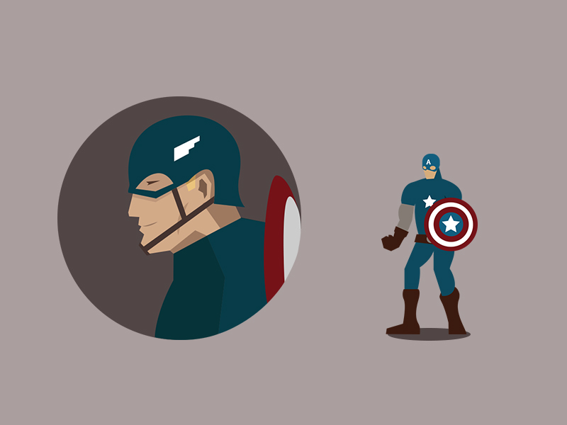 800x600 Flat Vector Captain America By John Grigg