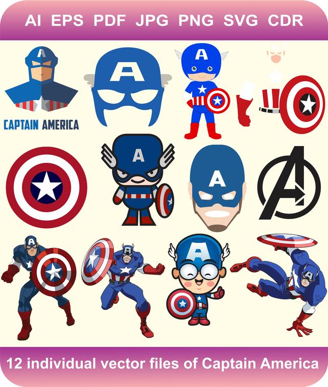 642x758 Captain America Vector Images Download Etsy