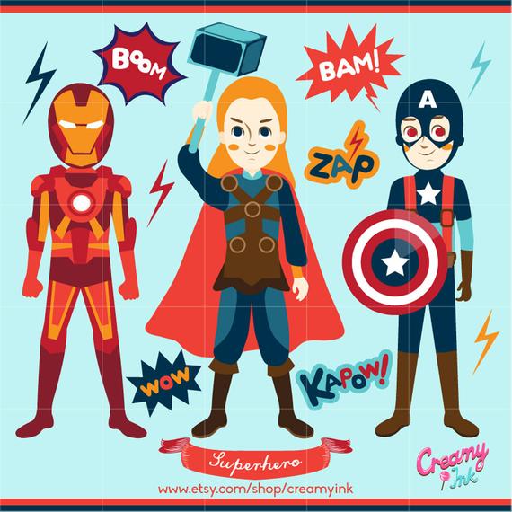 570x570 Avengers Superhero Digital Vector Clip Art Super Hero Boys
