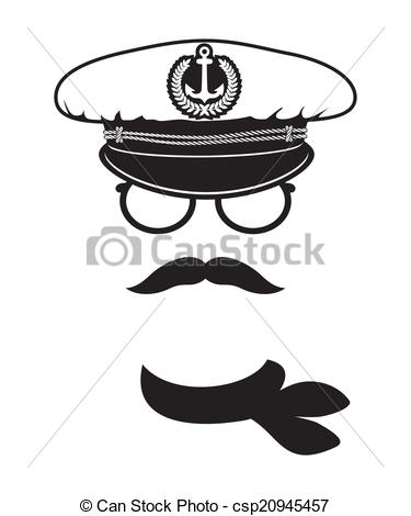 375x470 Captain Cap With Scarf Moustache.