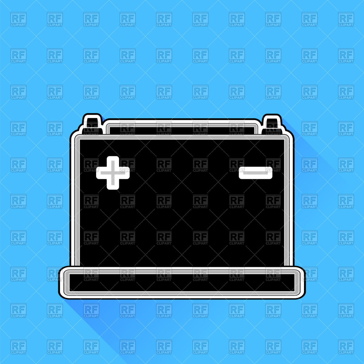 1200x1200 Car Battery Icon On Blue Background Vector Image Vector Artwork