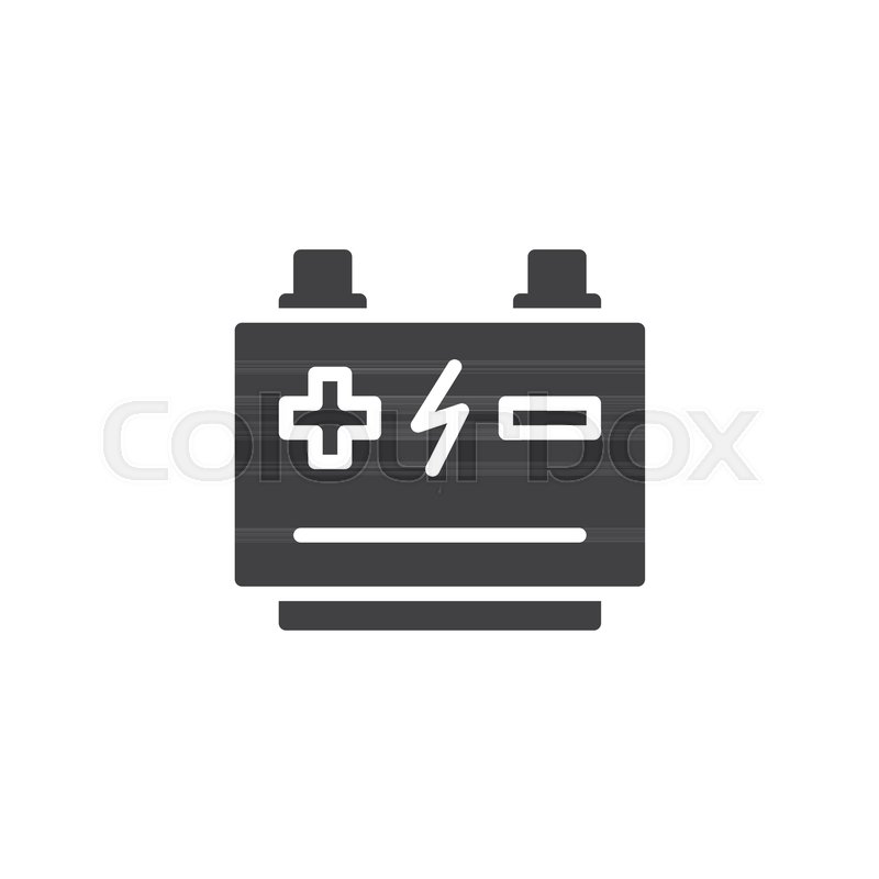 800x800 Car Battery Vector Icon. Filled Flat Sign For Mobile Concept And